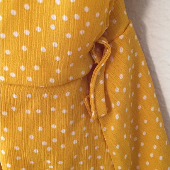Yellow and White Polka Dot Mini Dress Size L ✂️ - Picture 3 of 7